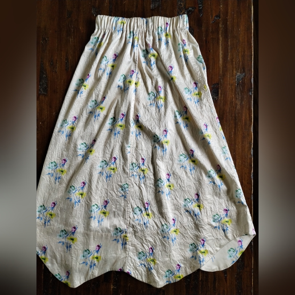 Ganni Crinkled  Floral Print Skirt